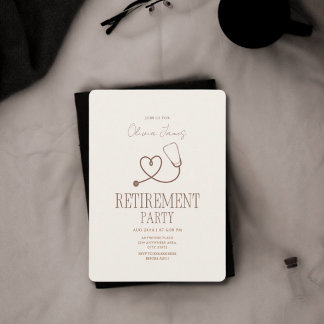 Elegant nurse doctor retirement party invitation
