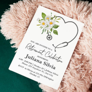 Elegant Nurse Doctor Retirement Party Invitation