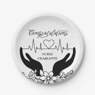Elegant Nurse Graduation Party Paper Plate