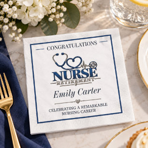 Elegant Nurse Retirement Celebration Party Napkin