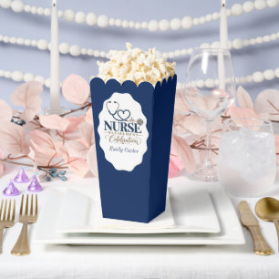 Elegant Nurse Retirement Party Favours Navy Silver Favour Box