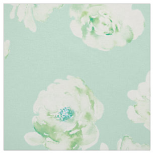 Elegant Nursery green Watercolor Floral Pattern Fabric