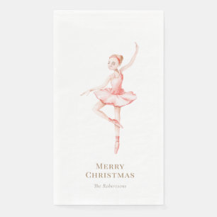 Elegant Nutcracker Ballerina Christmas Napkin