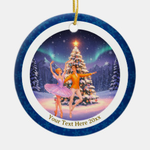 Elegant Nutcracker Ballet Christmas Ballerina Gift Ceramic Tree Decoration