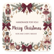 Elegant Nutcracker Christmas Holiday Party Square