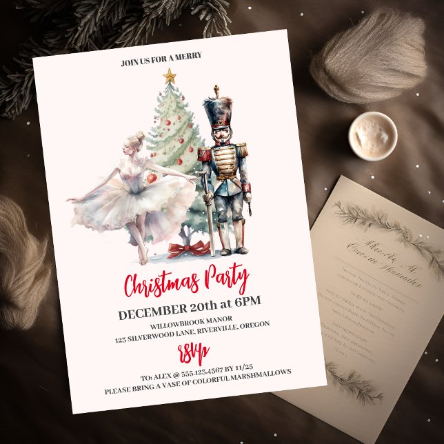 Elegant Nutcracker Christmas Party Invitation (Creator Uploaded)