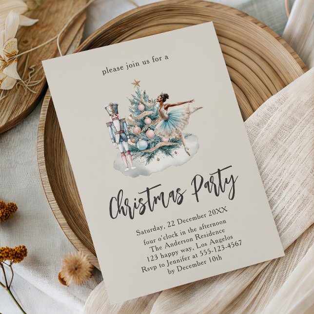 Elegant Nutcracker Christmas Tree Party Invitation (Creator Uploaded)