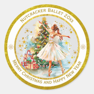 Elegant Nutcracker Merry Christmas and New Year Classic Round Sticker