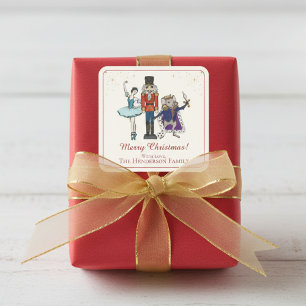 Elegant Nutcracker Merry Christmas Square Sticker