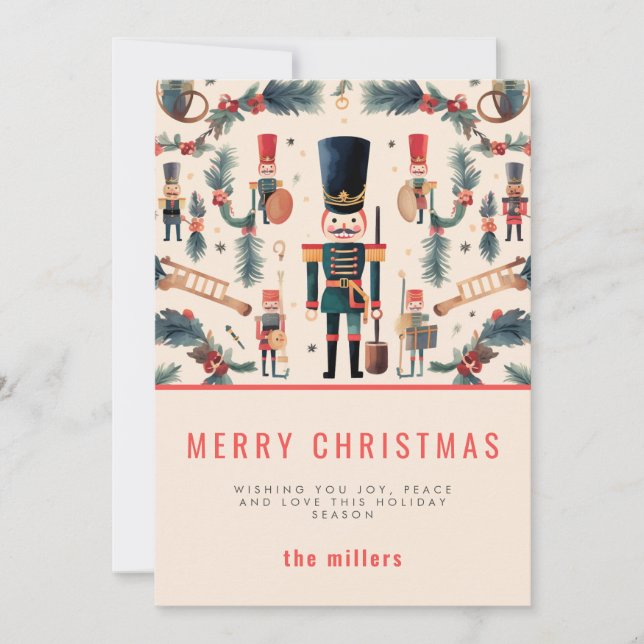 Elegant Nutcracker Modern Christmas Holiday Card (Front)