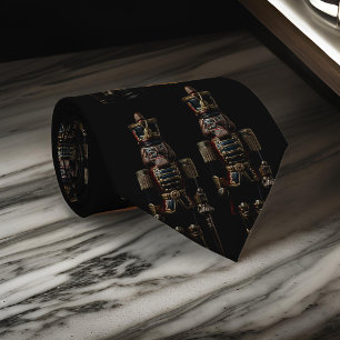 Elegant Nutcracker Soldier Black Shadow  Neck Tie