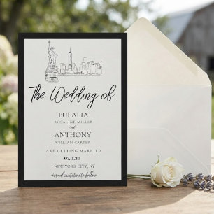 Elegant NYC Skyline Wedding Invitation