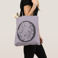 Elegant O Boho Floral Monogram Initial Lilac Grey