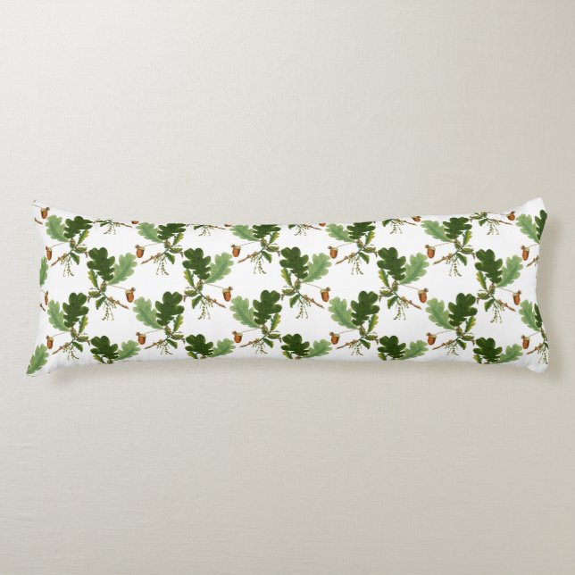Elegant Oak Leaf and Acorn Body Cushion (Front)