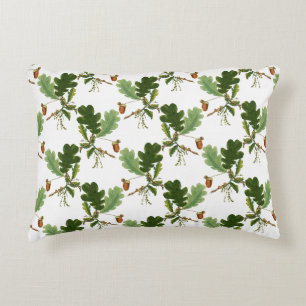 Elegant Oak Leaf and Acorn Decorative Cushion