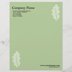 Elegant Oak Leaf - Green Custom Letterhead