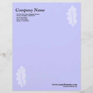 Elegant Oak Leaf - Light Blue Personalized Letterhead