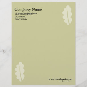 Elegant Oak Leaf - Light Khaki Letterhead Template
