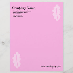 Elegant Oak Leaf - Pink Letterhead Design
