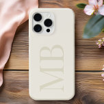 Elegant Oatmeal Minimalist Initial Monogram iPhone 15 Pro Max Case<br><div class="desc">Elegant Oatmeal Minimalist Initial Monogram iPhone Case</div>