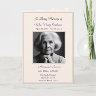Elegant Obituary Bereavement Service Programs Programme