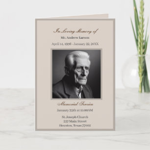 Elegant Obituary Bereavement Service Programs Programme
