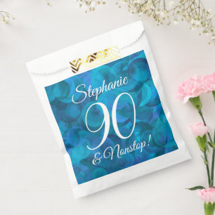 Elegant Ocean Blue 90 and Nonstop Birthday Party Favour Bags