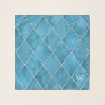 Elegant Ocean Blue Argyle Print Monogrammed  Scarf<br><div class="desc">A beautiful Elegant Ocean Blue Argyle Pattern Scarf. It can be monogrammed with the Initial of the name. It makes a perfect gift for your Mum,  Wife,  Daughter,  Girlfriend,  or Fiancee.</div>
