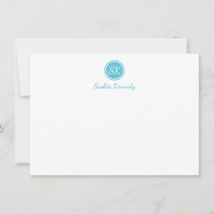 Elegant Ocean Blue Script Monogram Professional Card