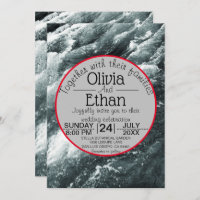 Elegant ocean blue waves Wedding Invitation