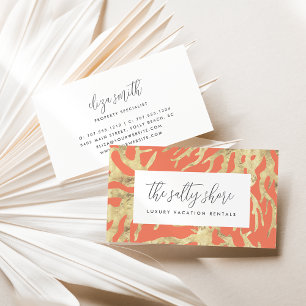 Elegant Ocean Coral Business Card