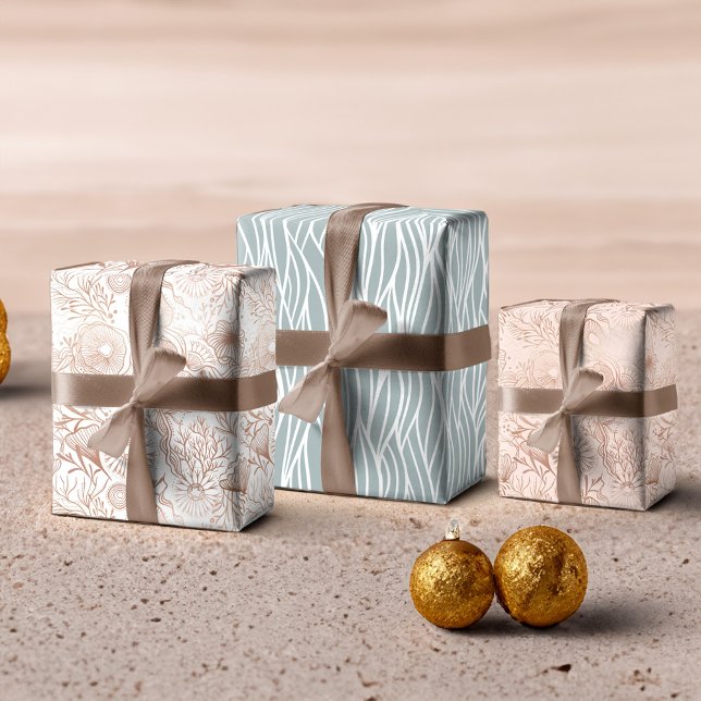 Elegant Ocean Marine Life Pattern Design Wrapping Paper Sheet (Elegant Ocean Marine Life Pattern Design Wrapping Paper Sheet)