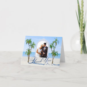 Elegant Ocean Palm Beach Summer Thank You Card