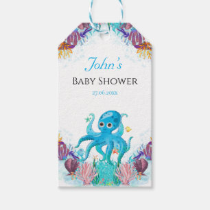 Elegant Ocean Sea Octopus Baby Shower Birthday Gif Gift Tags