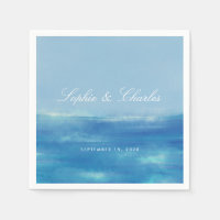 Elegant Ocean Watercolor Save the Date Postcard