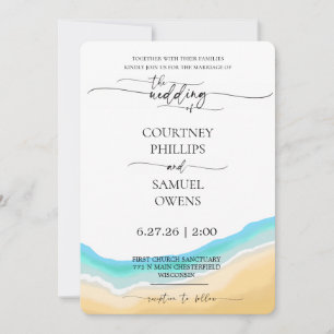 Elegant Ocean Waves Wedding Invitation