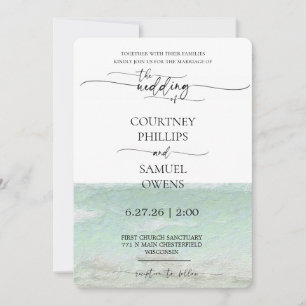 Elegant Ocean Waves Wedding Invitation