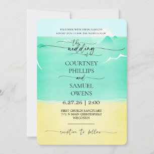 Elegant Ocean Waves Wedding Invitation