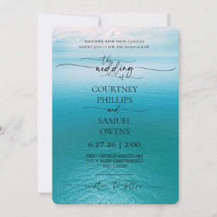 Elegant Ocean Waves Wedding Invitation