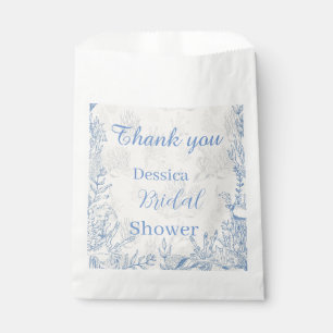 Elegant oceane blue toile Favour Bags