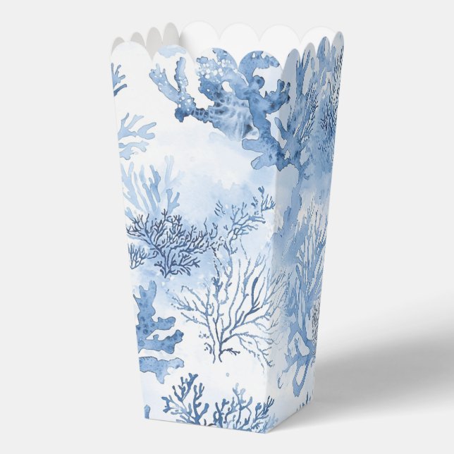 Elegant oceane blue toile favour box (Back)