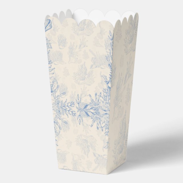Elegant oceane blue toile favour box (Back)