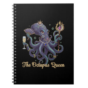 Elegant Octopus Queen Regal Fantasy Sea Life Art Notebook