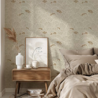 Elegant Off-White and Gold Art Deco Ocean