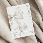 Elegant Off White Bow Baby Shower Invitation<br><div class="desc">Bow theme baby shower invitation with an elegant off white bow design and a modern minimal design</div>