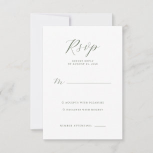 Elegant Off-White Calligraphy RSVP Card
