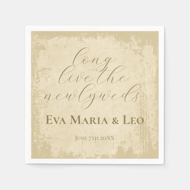 Elegant Off-White Grunge Edge Napkin (Front)