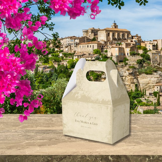 Elegant Off-White Grunge Thank You Large Favour Box (Creator Uploaded)