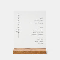 Elegant Off-White Minimalist Bar Menu