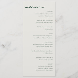 Elegant Off-White Minimalist Wedding Menu